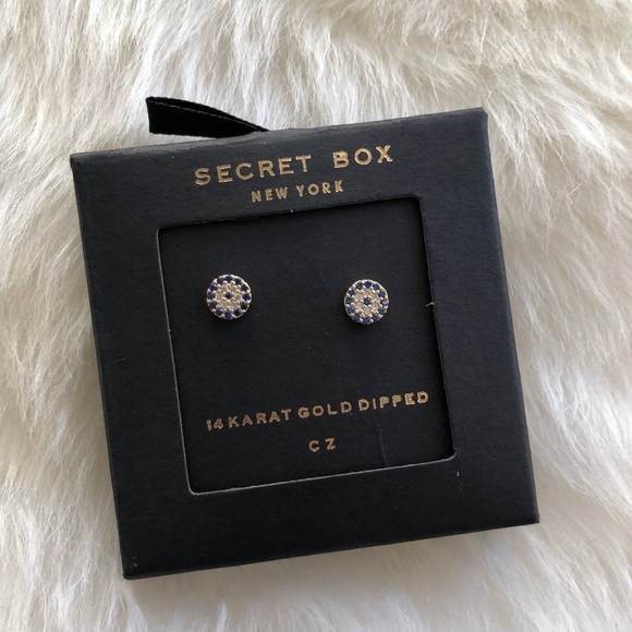 Hannah Beury Jewelry - 14K Gold Dipped Evil Eye Stud Earrings